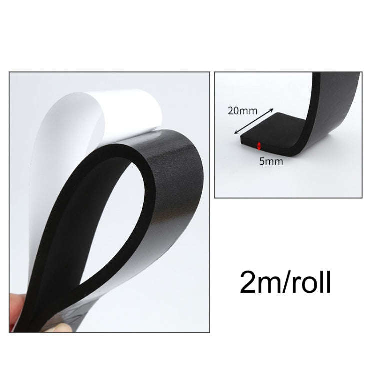 2m /Roll 2cm Width 5mm Thickness Foam Strips With Adhesive High Density Foam Closed Cell Tape Sea...