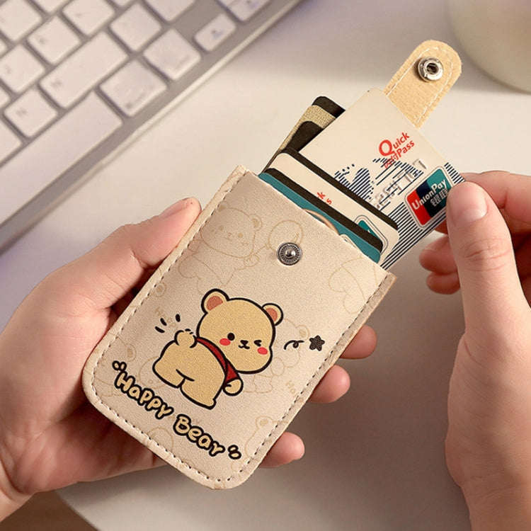 Pull-out Multi-card Slot ID Card Holder  Large Capacity Cartoon Card Bag, Color: Panda