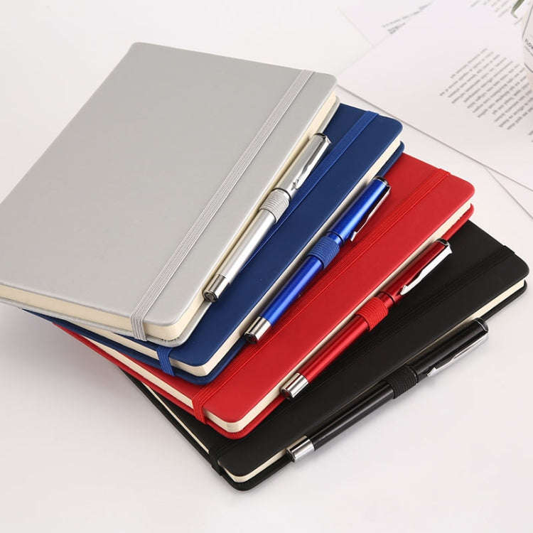 A5 Business Office Strap Notebook Students Diary Recording Notes(Silver)