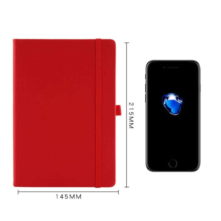A5 Business Office Strap Notebook Students Diary Recording Notes(Red)