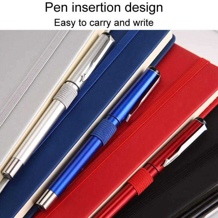 A5 Business Office Strap Notebook Students Diary Recording Notes(Silver)
