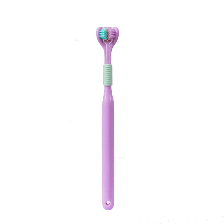 YALINA Three Sided Toothbrush Soft Hair 360 Degree V Shaped Toothbrush 418 Adult Purple