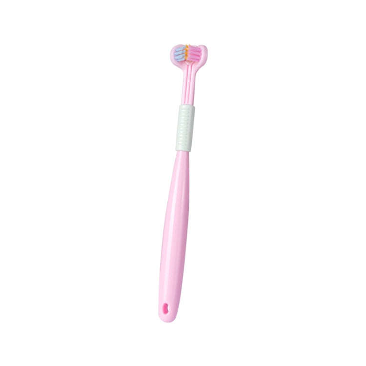 YALINA Three Sided Toothbrush Soft Hair 360 Degree V Shaped Toothbrush A22 Kids Pink