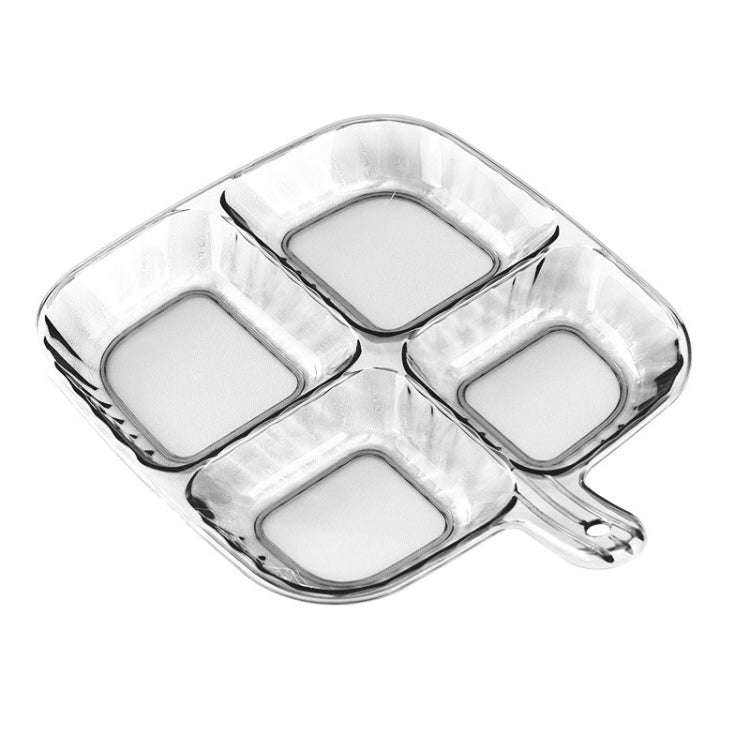 Multipurpose Quad Compartment Side Dish Kitchen Storage Spice Tray(Transparent Gray)