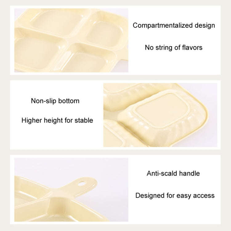 Multipurpose Quad Compartment Side Dish Kitchen Storage Spice Tray(Cream White)