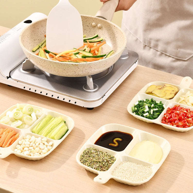 Multipurpose Quad Compartment Side Dish Kitchen Storage Spice Tray(Transparent Gray)