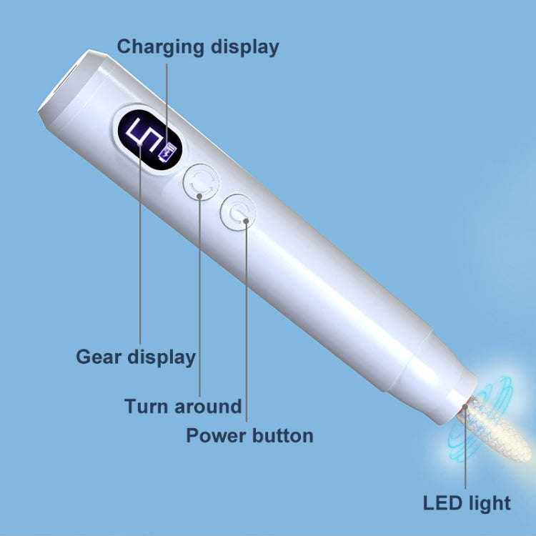 HX-10 LED Digital Display Multifunctional Nail Polisher Polishing and Exfoliating Manicure Tools(...