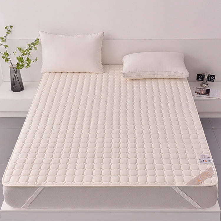 Soft And Breathable Soybean Cotton Thickened Non-Slip Mattress Pad, Size: 150x200cm(Square-Beige)
