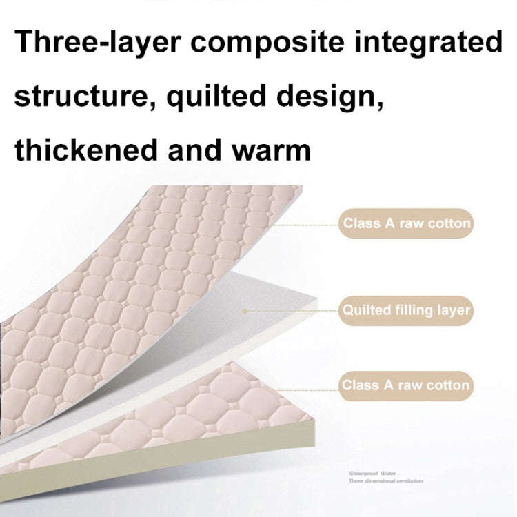Soft And Breathable Soybean Cotton Thickened Non-Slip Mattress Pad, Size: 150x200cm(Square-Khaki)