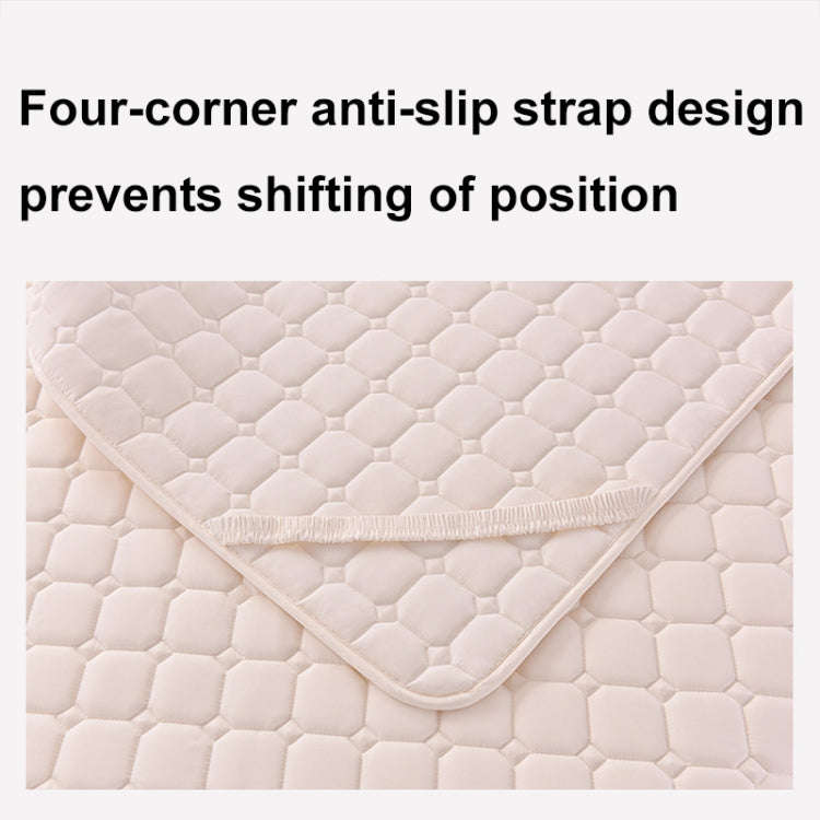 Soft And Breathable Soybean Cotton Thickened Non-Slip Mattress Pad, Size: 150x190cm(Square-Khaki)