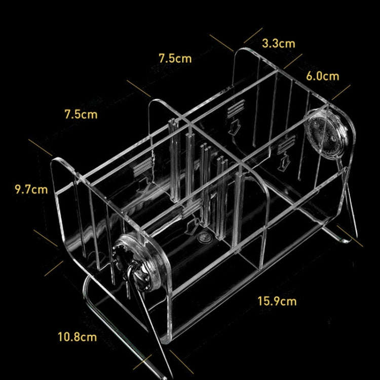 6-grid 360-degree Rotating Acrylic Remote Control Stationery Storage Box(Transparent)