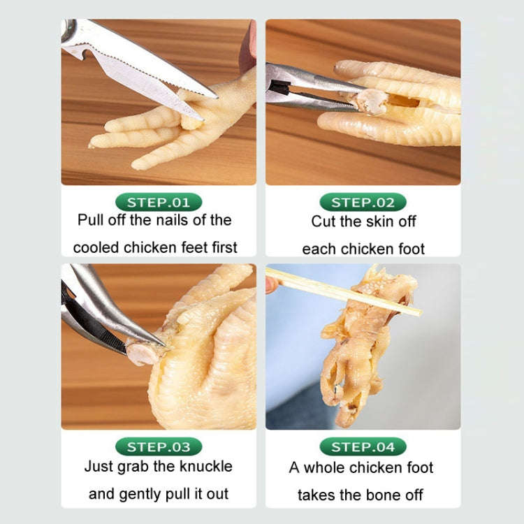 Chicken Claw Boning Tool Boning Knife Chicken Feet Bone Removal Pliers, Color: Blue
