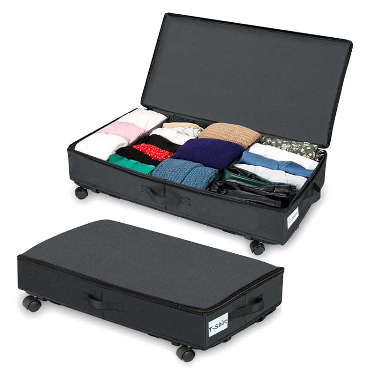 Foldable Under Bed Clothes Shoes Storage Bins with Wheels & Handles 78x38x16cm, Spec: Transparent...