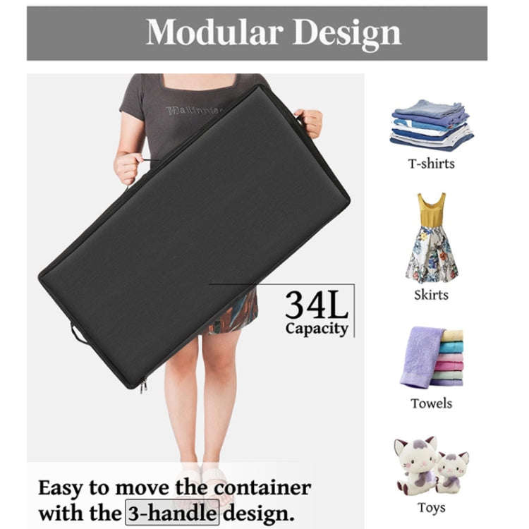 Foldable Under Bed Clothes Shoes Storage Bins with Wheels & Handles 78x38x16cm, Spec: Transparent...