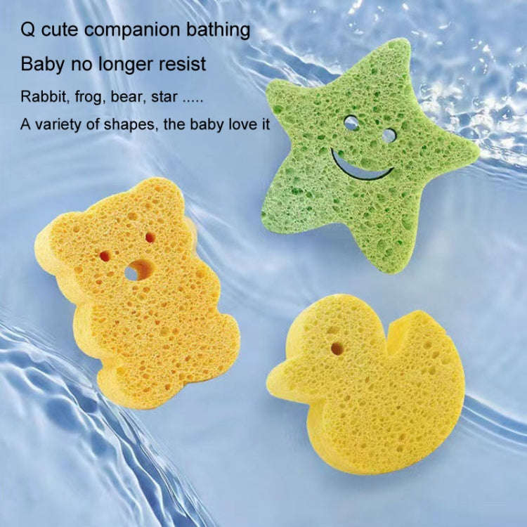 Baby Bathing Wood Pulp Sponge Cute Cartoon Soft Bath Sponge Bath Scrubber, Model: Little Star