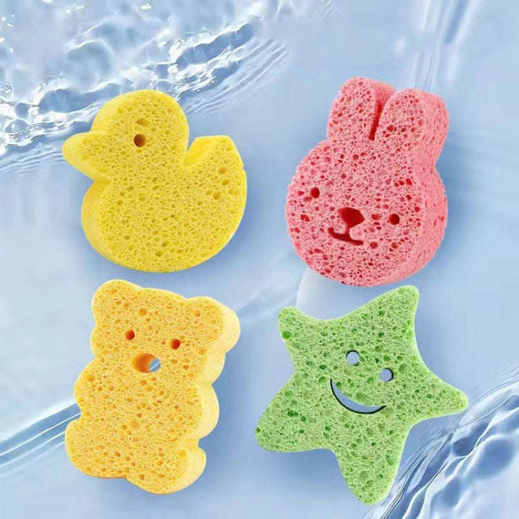 Baby Bathing Wood Pulp Sponge Cute Cartoon Soft Bath Sponge Bath Scrubber, Model: Bear