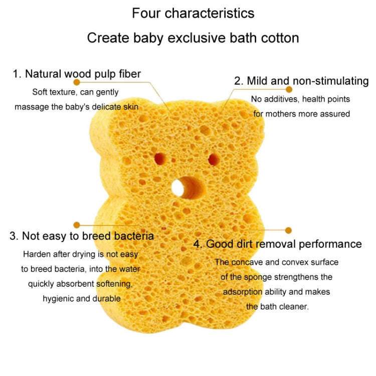 Baby Bathing Wood Pulp Sponge Cute Cartoon Soft Bath Sponge Bath Scrubber, Model: Little Star