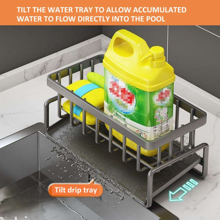 Kitchen Sink Multifunctional Drain Rack Sponge Rag Storage Shelf Black