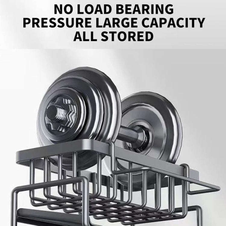 Kitchen Sink Multifunctional Drain Rack Sponge Rag Storage Shelf Black