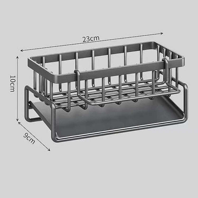 Kitchen Sink Multifunctional Drain Rack Sponge Rag Storage Shelf Black