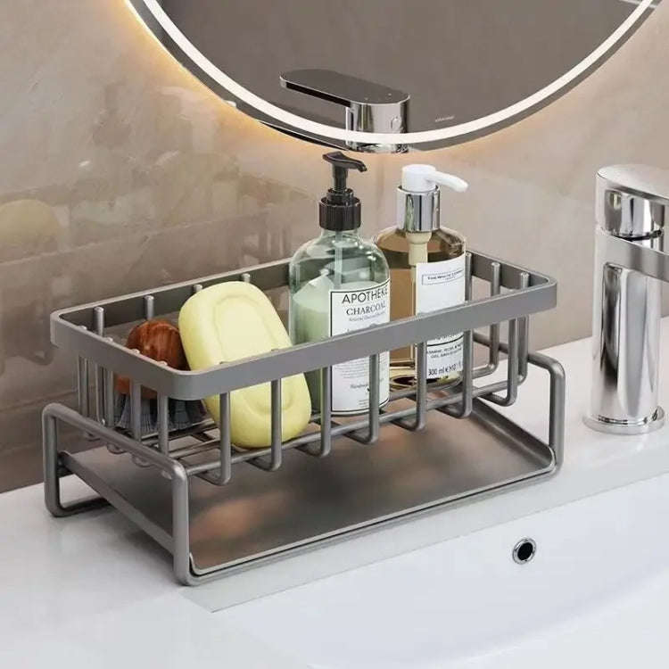 Kitchen Sink Multifunctional Drain Rack Sponge Rag Storage Shelf Black