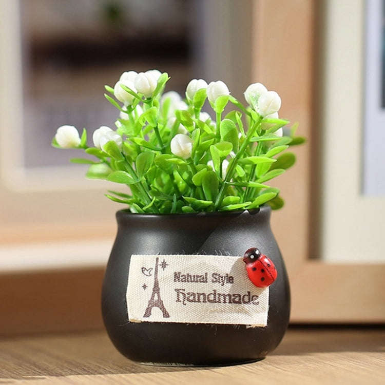 Mini Car Potted Ornaments Decoration Simulated Flower Pots, Style: Lucky Fruit White Bottle