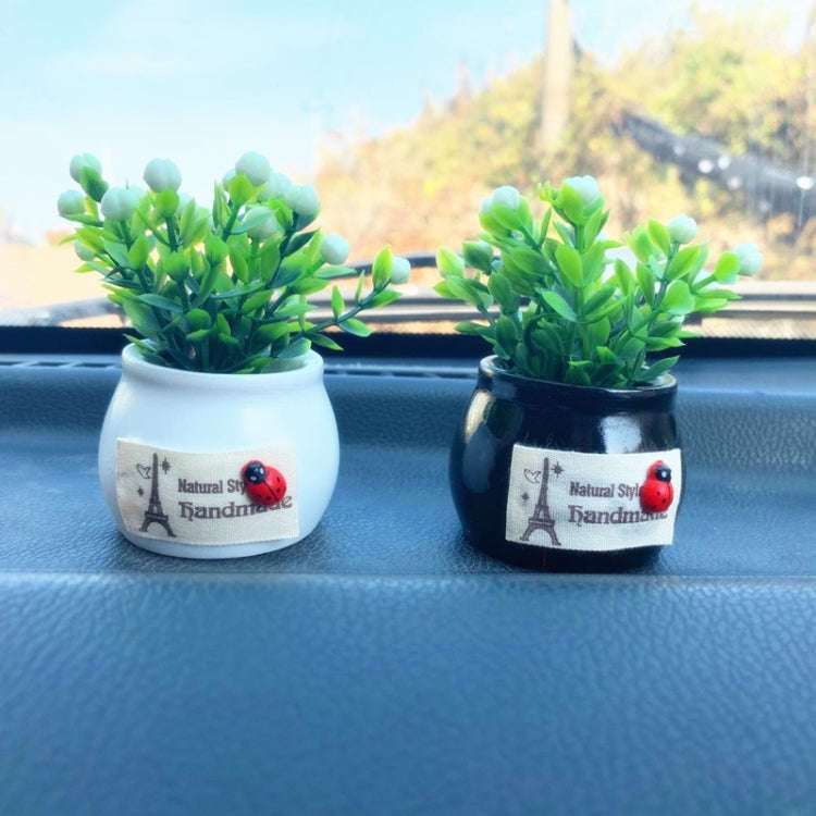 Mini Car Potted Ornaments Decoration Simulated Flower Pots, Style: Lucky Fruit White Bottle