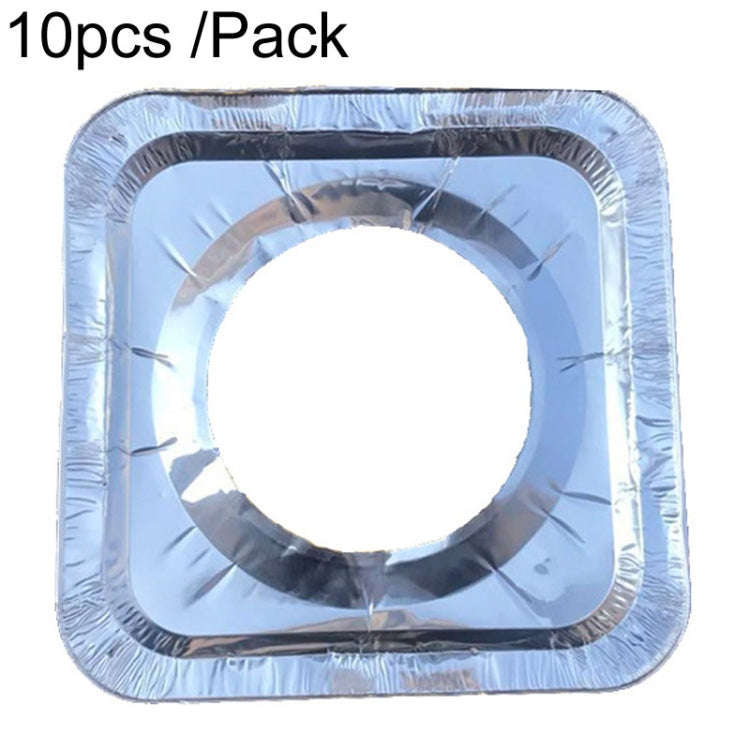 10pcs /Pack Gas Stove Oil-Proof Pad Cooktop Tinfoil Circle Kitchen Aluminum Foil Cleaning Mat, Mo...