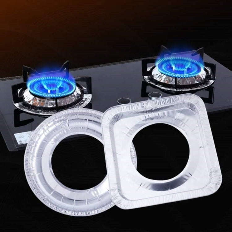 10pcs /Pack Gas Stove Oil-Proof Pad Cooktop Tinfoil Circle Kitchen Aluminum Foil Cleaning Mat, Mo...