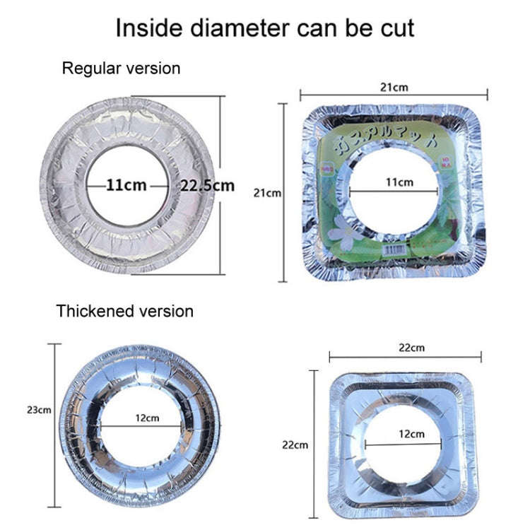 10pcs /Pack Gas Stove Oil-Proof Pad Cooktop Tinfoil Circle Kitchen Aluminum Foil Cleaning Mat, Mo...