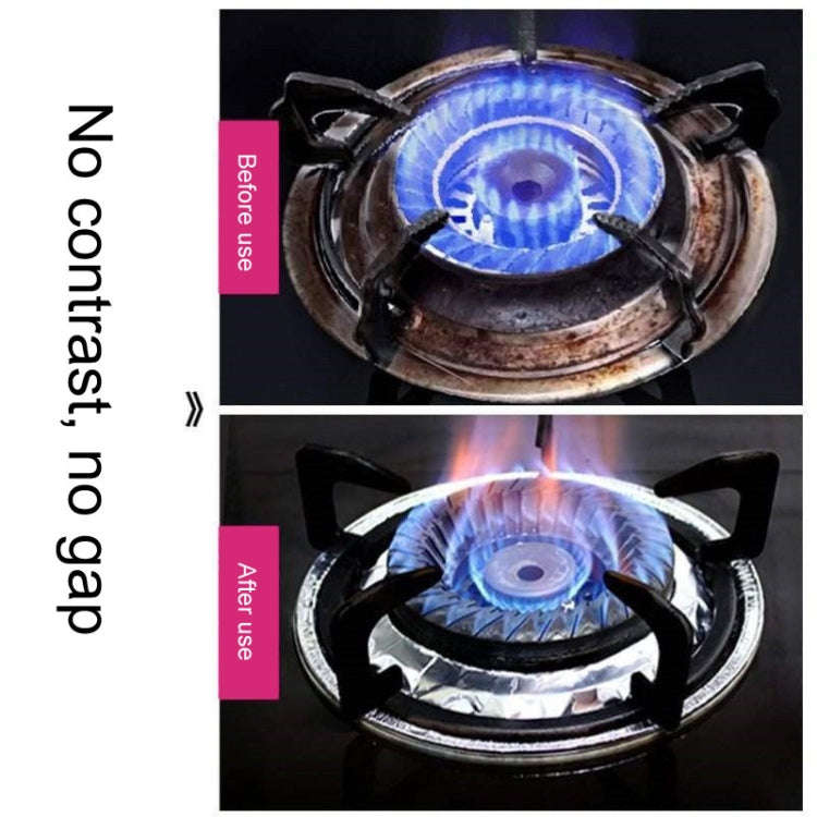10pcs /Pack Gas Stove Oil-Proof Pad Cooktop Tinfoil Circle Kitchen Aluminum Foil Cleaning Mat, Mo...