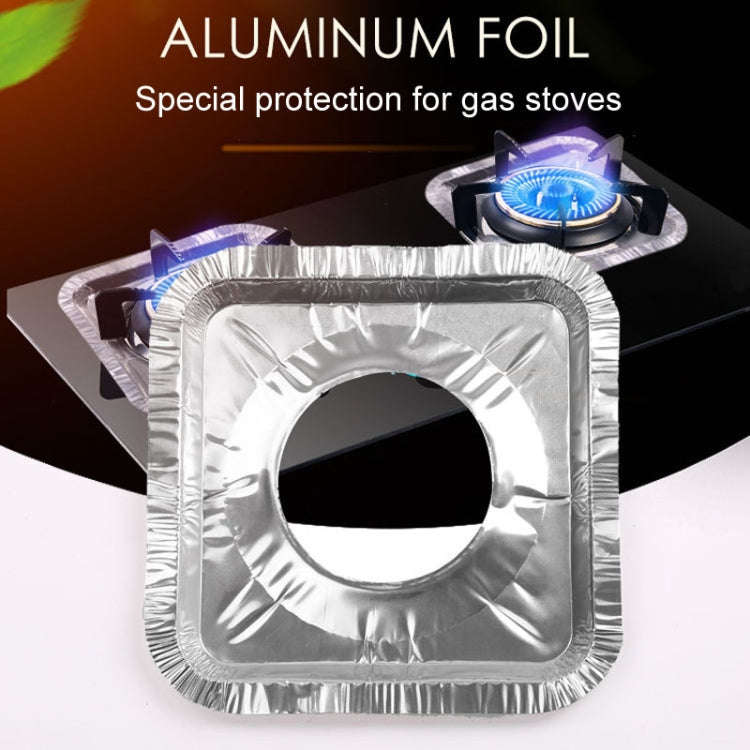 10pcs /Pack Gas Stove Oil-Proof Pad Cooktop Tinfoil Circle Kitchen Aluminum Foil Cleaning Mat, Mo...