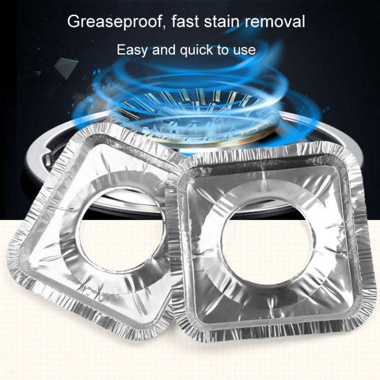 10pcs /Pack Gas Stove Oil-Proof Pad Cooktop Tinfoil Circle Kitchen Aluminum Foil Cleaning Mat, Mo...