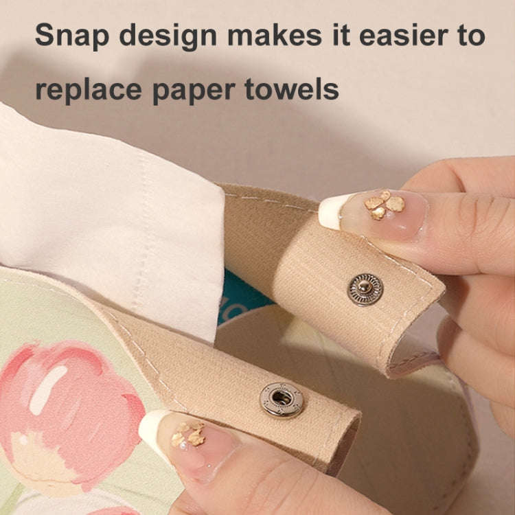 Oil Printed Leather Tissue Box Living Room Decorative Tissue Storage Bag, Color: Yellow Sunflower