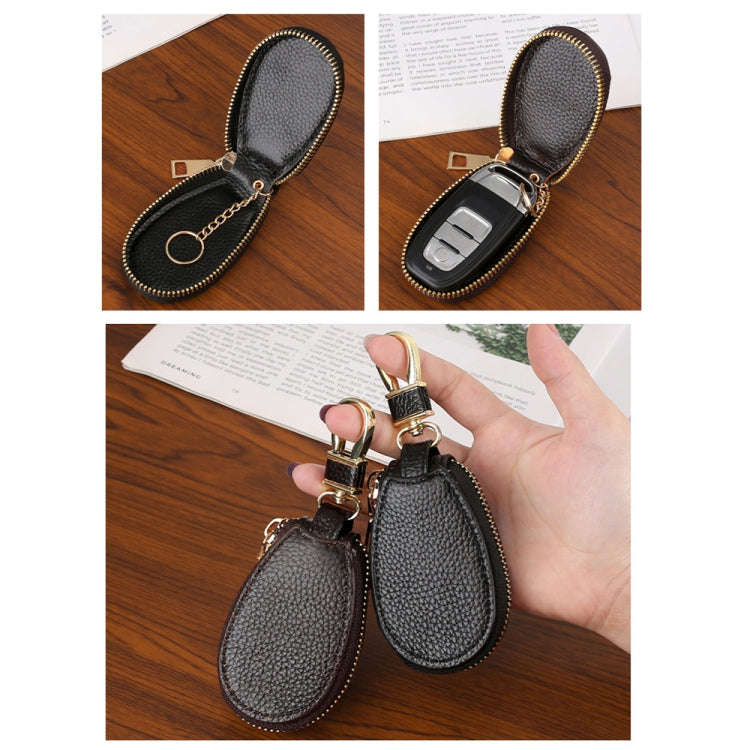 Universal Large Capacity Car Multifunctional Leather Key Storage Bag(Coffee)