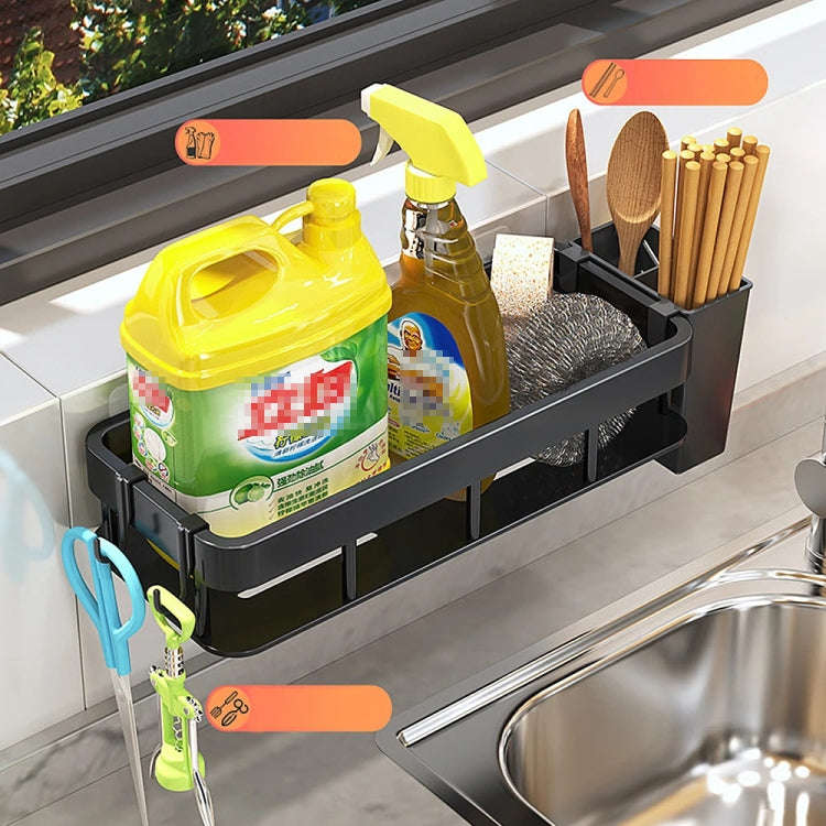 Wall-mounted Kitchen and Bathroom Storage Rack with 4 Hooks, Spec: Shelf + Cup