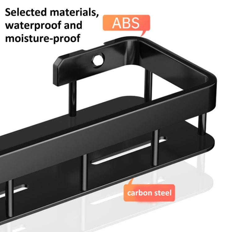 Wall-mounted Kitchen and Bathroom Storage Rack with 4 Hooks, Spec: Only Shelf