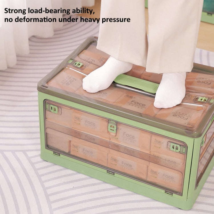 Folding Plastic Storage Box Stackable Storage Organizer with Wheels  37 x 26.5 x 22 cm, Color: Ye...