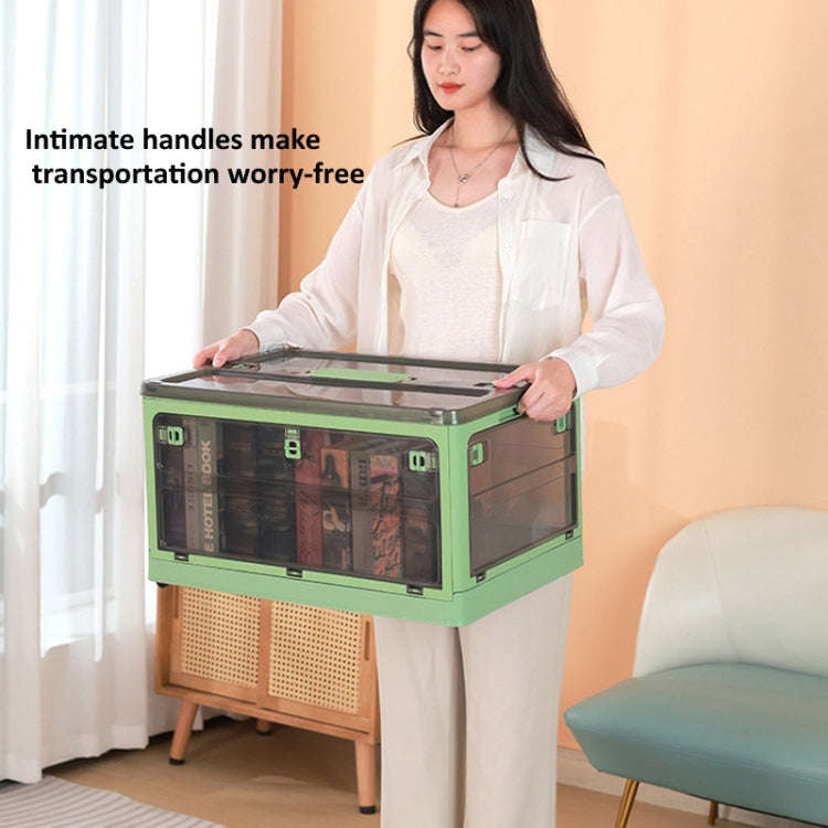 Folding Plastic Storage Box Stackable Storage Organizer with Wheels  37 x 26.5 x 22 cm, Color: Ye...