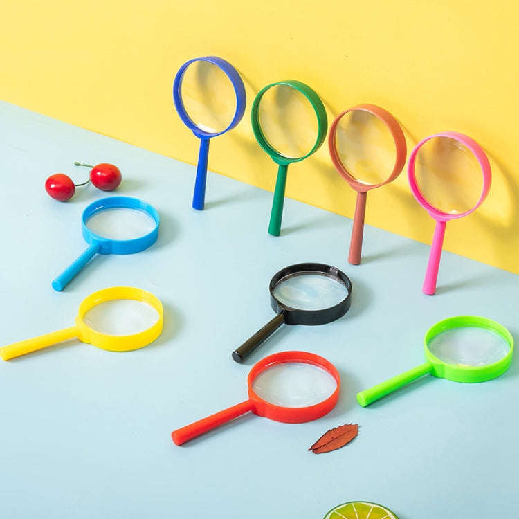 4pcs Children Color Magnifier 60mm Handheld Plastic Magnifying Glass, Color Random Delivery
