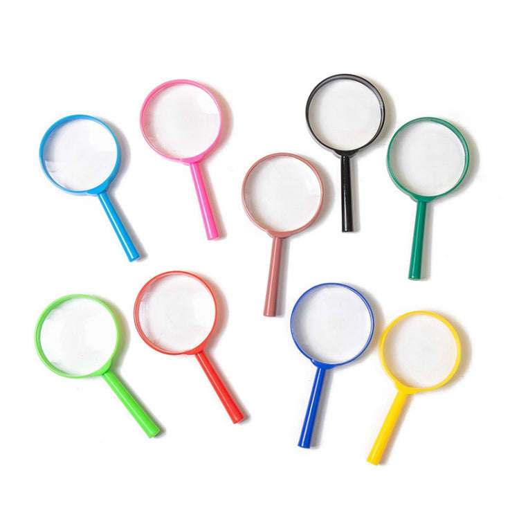 4pcs Children Color Magnifier 60mm Handheld Plastic Magnifying Glass, Color Random Delivery