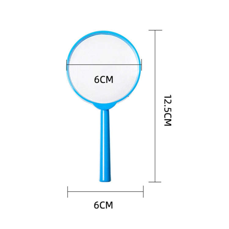 4pcs Children Color Magnifier 60mm Handheld Plastic Magnifying Glass, Color Random Delivery