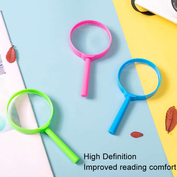 4pcs Children Color Magnifier 60mm Handheld Plastic Magnifying Glass, Color Random Delivery