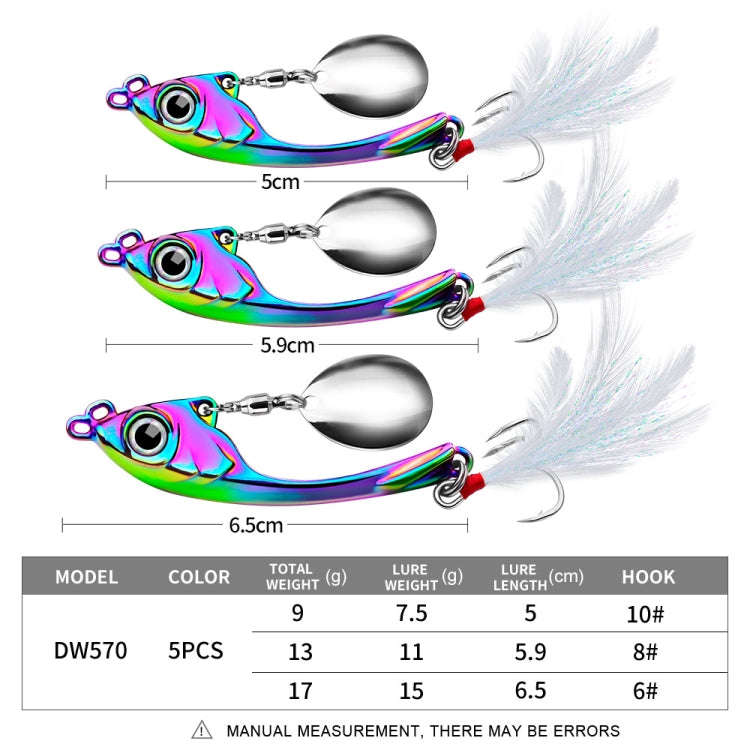 PROBEROS DW570 Fishing Lures Spinning Sequins Long Casting Tremor Swimming VIB Micro Tremor Zinc ...