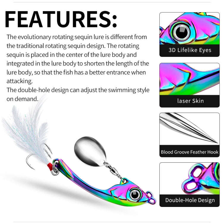 PROBEROS DW570 Fishing Lures Spinning Sequins Long Casting Tremor Swimming VIB Micro Tremor Zinc ...
