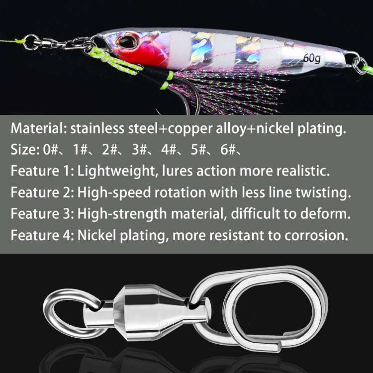 5pcs /Pack PROBEROS DAC006 Lure Baits 8-Type Rings Connector High-Speed Bearing Swivel Oval Pin F...