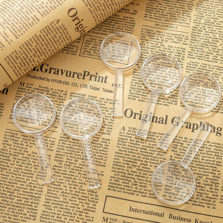 40mm 10pcs 3X Magnifying Glass Plastic Transparent Integrated Handheld HD Children Toy Magnifier