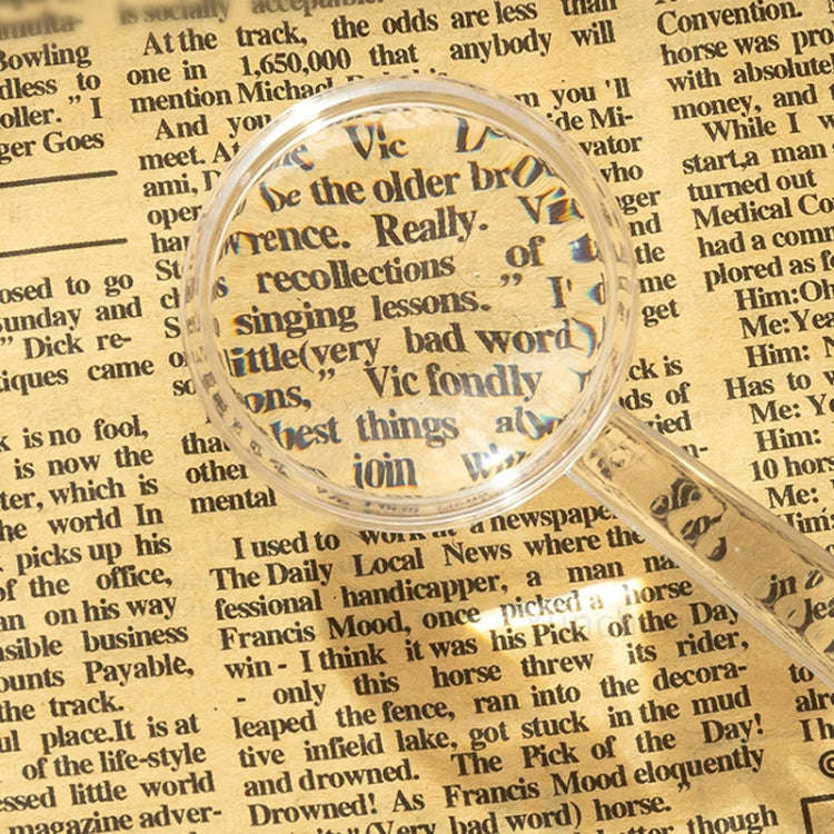 40mm 10pcs 3X Magnifying Glass Plastic Transparent Integrated Handheld HD Children Toy Magnifier