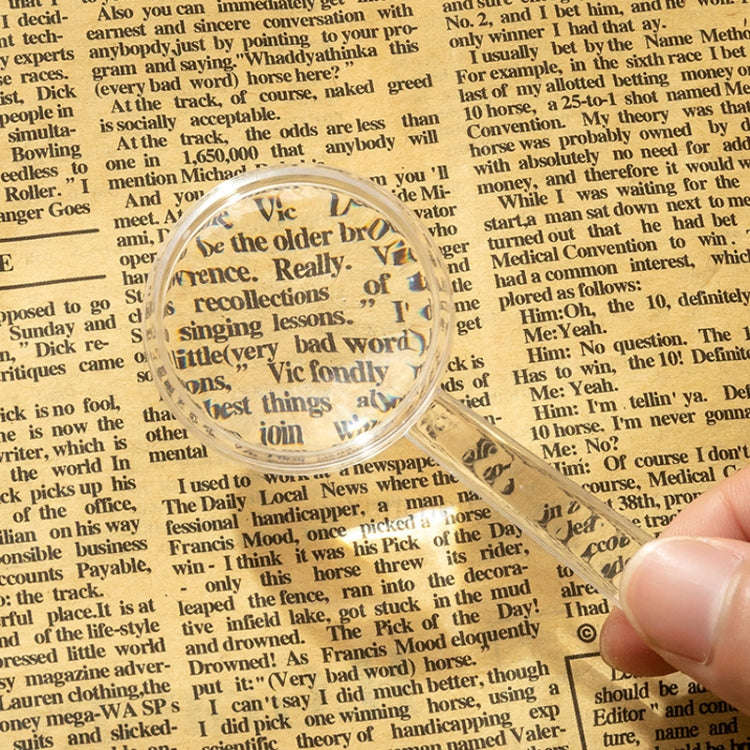 40mm 10pcs 3X Magnifying Glass Plastic Transparent Integrated Handheld HD Children Toy Magnifier