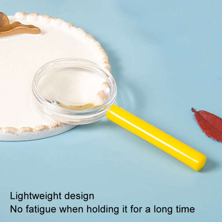 4pcs 40mm 3X Plastic Acrylic Lens Children Teaching Magnifier Color Handle Magnifying Glass, Colo...